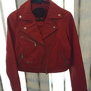Knoles & Carter- Red Italian Lambskin Jacket